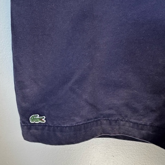 Lacoste Men’s Flat Front Regular Fit Blue Preppy Bermuda Shorts Size 34 - Picture 3 of 5